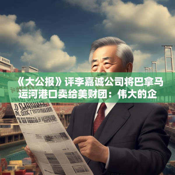 《大公报》评李嘉诚公司将巴拿马运河港口卖给美财团：伟大的企业家都是铮铮爱国者