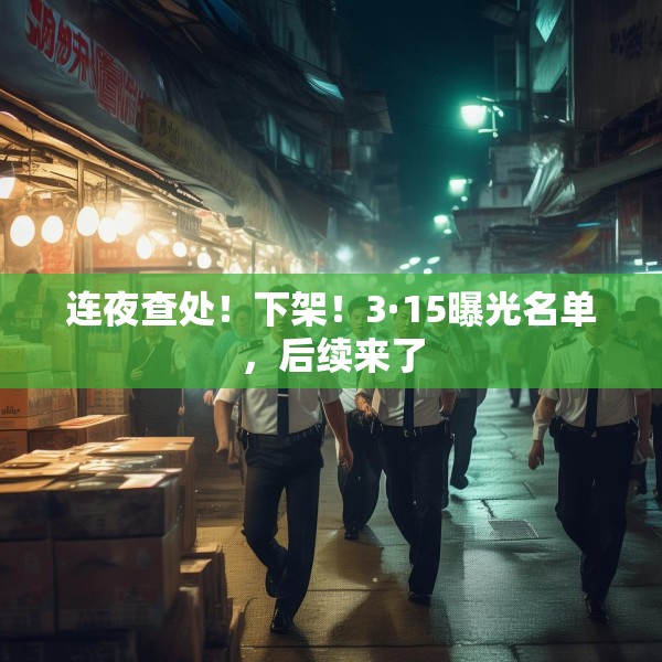 连夜查处！下架！3·15曝光名单，后续来了