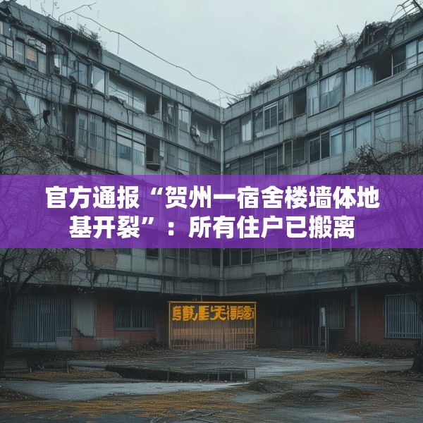 官方通报“贺州一宿舍楼墙体地基开裂”：所有住户已搬离
