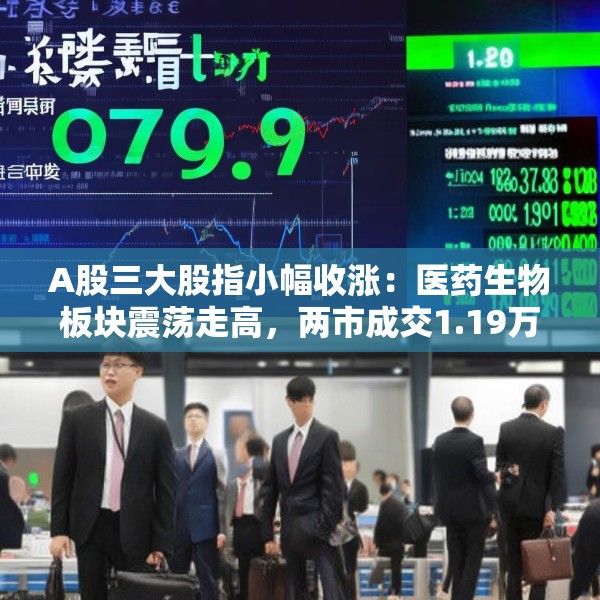 A股三大股指小幅收涨：医药生物板块震荡走高，两市成交1.19万亿元