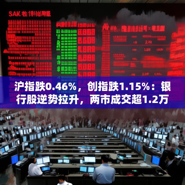 沪指跌0.46%，创指跌1.15%：银行股逆势拉升，两市成交超1.2万亿元