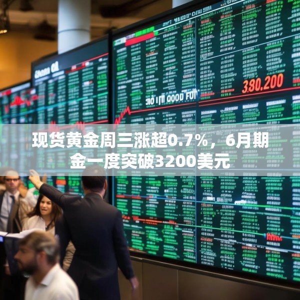 现货黄金周三涨超0.7%，6月期金一度突破3200美元