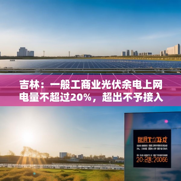 吉林：一般工商业光伏余电上网电量不超过20%，超出不予接入