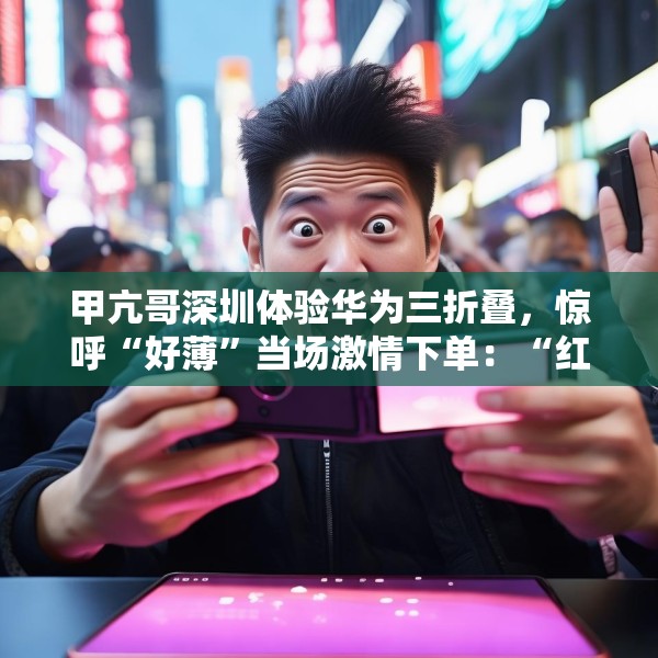 甲亢哥深圳体验华为三折叠，惊呼“好薄”当场激情下单：“红的黑的我都要！”