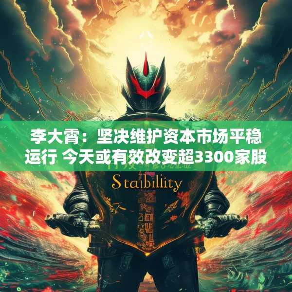 李大霄：坚决维护资本市场平稳运行 今天或有效改变超3300家股票跌停的情况