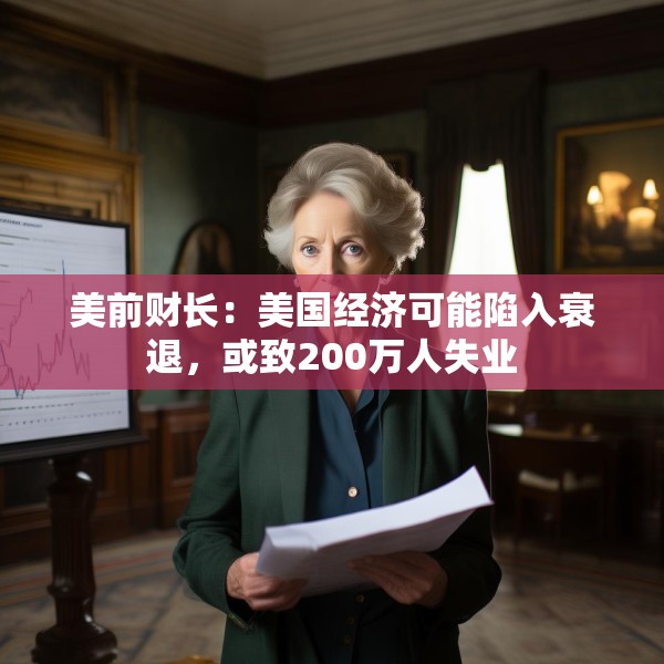 美前财长：美国经济可能陷入衰退，或致200万人失业