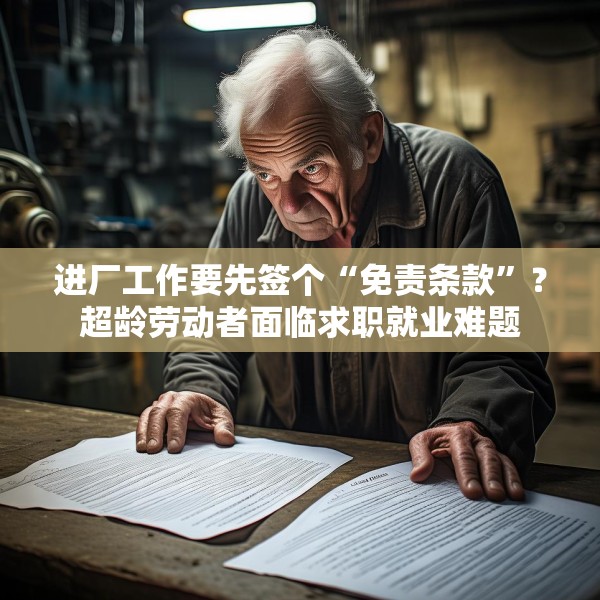 进厂工作要先签个“免责条款”？超龄劳动者面临求职就业难题