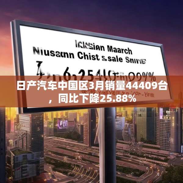 日产汽车中国区3月销量44409台，同比下降25.88%