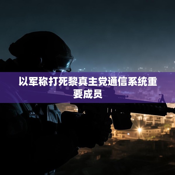 以军称打死黎真主党通信系统重要成员