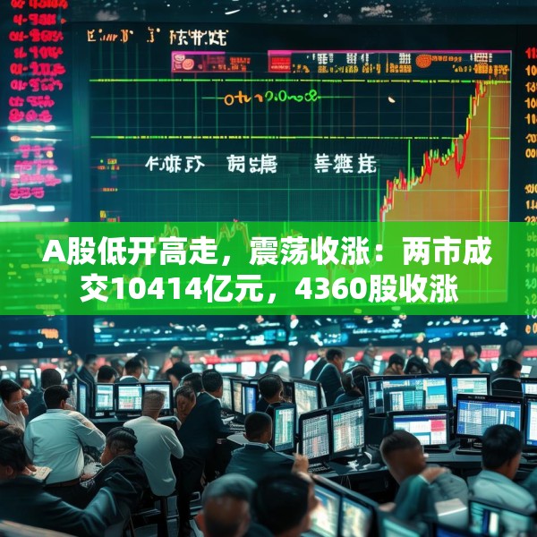 A股低开高走，震荡收涨：两市成交10414亿元，4360股收涨