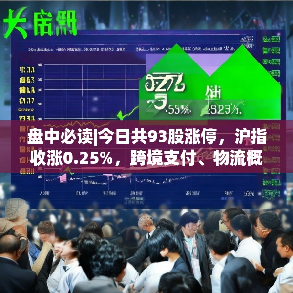 盘中必读|今日共93股涨停，沪指收涨0.25%，跨境支付、物流概念集体走高