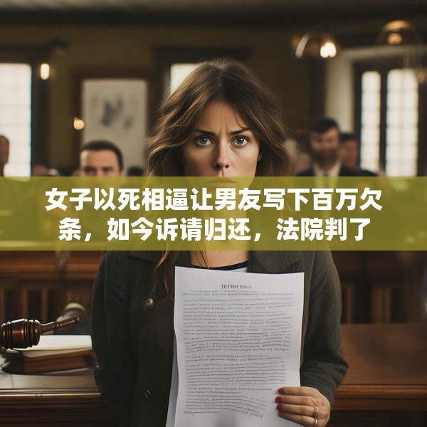 女子以死相逼让男友写下百万欠条，如今诉请归还，法院判了