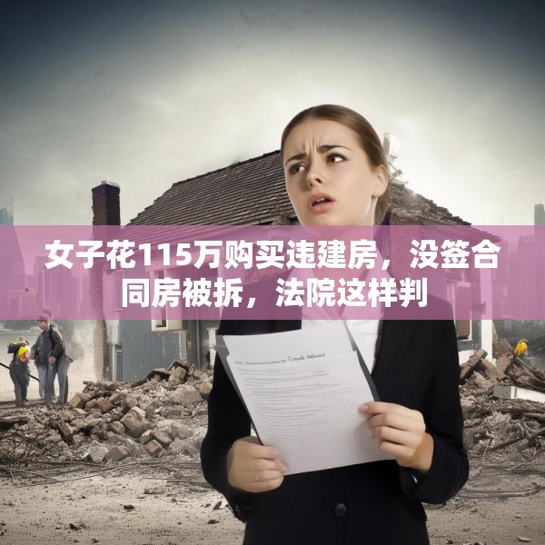 女子花115万购买违建房，没签合同房被拆，法院这样判