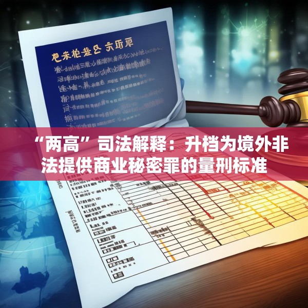“两高”司法解释：升档为境外非法提供商业秘密罪的量刑标准