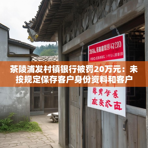 茶陵浦发村镇银行被罚20万元：未按规定保存客户身份资料和客户交易记录