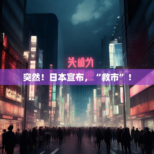突然！日本宣布，“救市”！