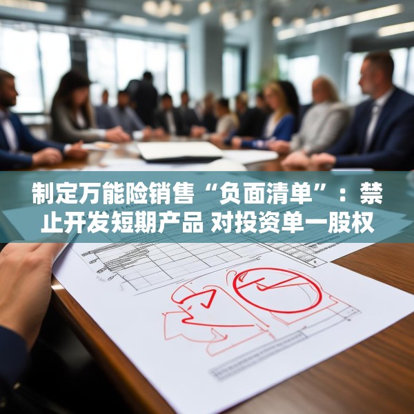 制定万能险销售“负面清单”：禁止开发短期产品 对投资单一股权投资基金比例从严设置上限
