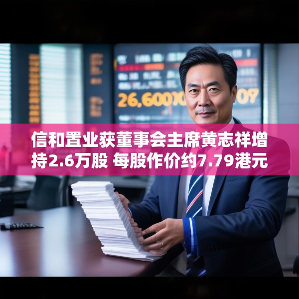 信和置业获董事会主席黄志祥增持2.6万股 每股作价约7.79港元