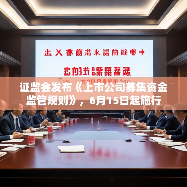 证监会发布《上市公司募集资金监管规则》，6月15日起施行