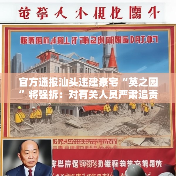 官方通报汕头违建豪宅“英之园”将强拆：对有关人员严肃追责问责