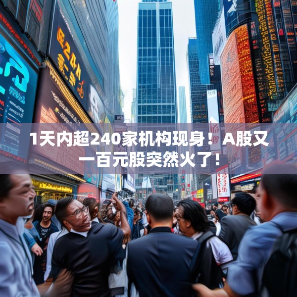 1天内超240家机构现身！A股又一百元股突然火了！