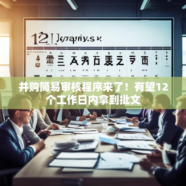 并购简易审核程序来了！有望12个工作日内拿到批文