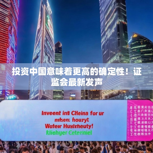 投资中国意味着更高的确定性！证监会最新发声