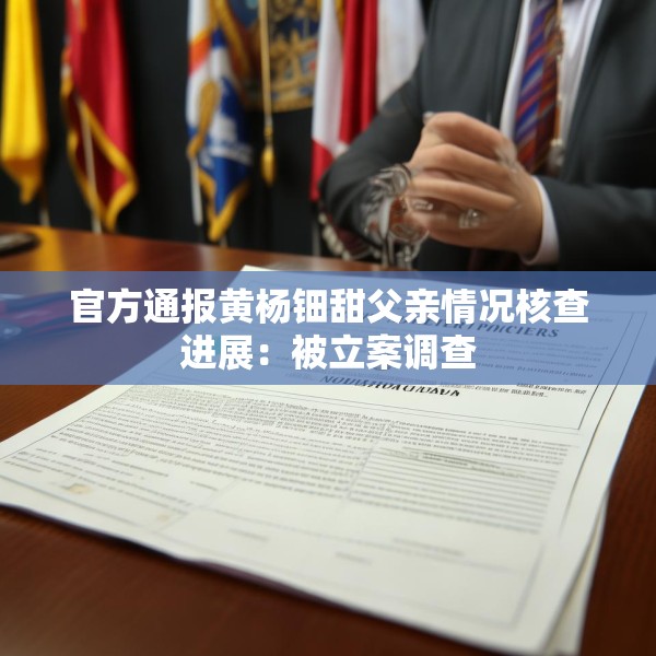 官方通报黄杨钿甜父亲情况核查进展：被立案调查