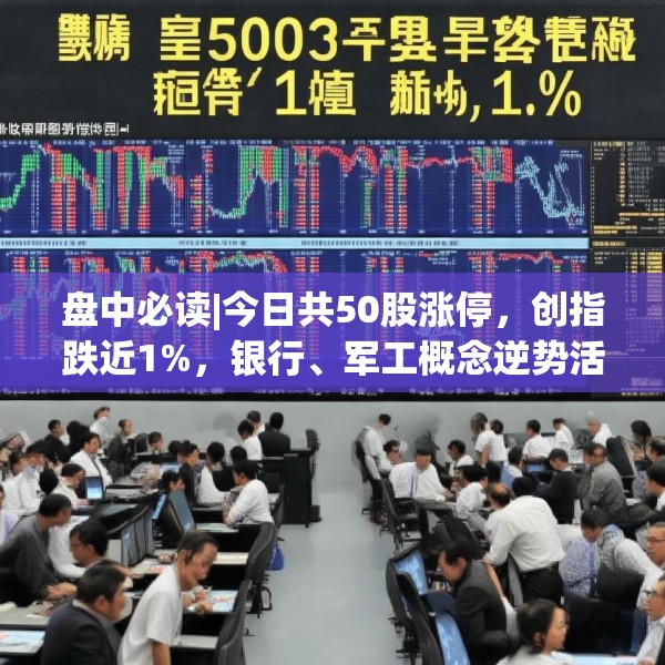 盘中必读|今日共50股涨停，创指跌近1%，银行、军工概念逆势活跃