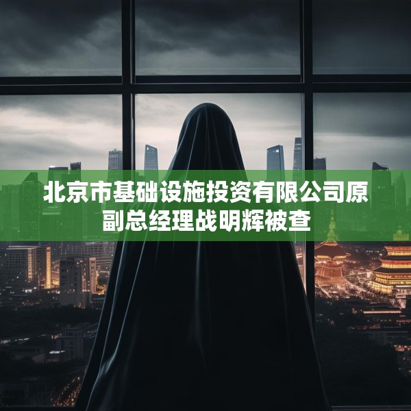 北京市基础设施投资有限公司原副总经理战明辉被查