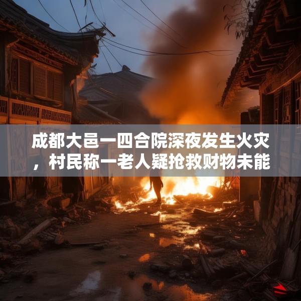 成都大邑一四合院深夜发生火灾，村民称一老人疑抢救财物未能逃出