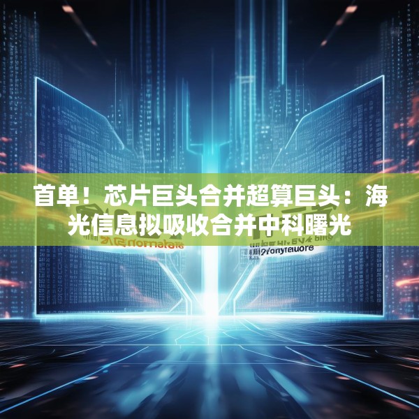首单！芯片巨头合并超算巨头：海光信息拟吸收合并中科曙光