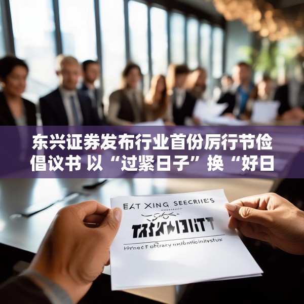 东兴证券发布行业首份厉行节俭倡议书 以“过紧日子”换“好日子”