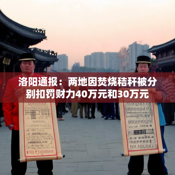 洛阳通报：两地因焚烧秸秆被分别扣罚财力40万元和30万元
