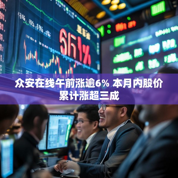 众安在线午前涨逾6% 本月内股价累计涨超三成