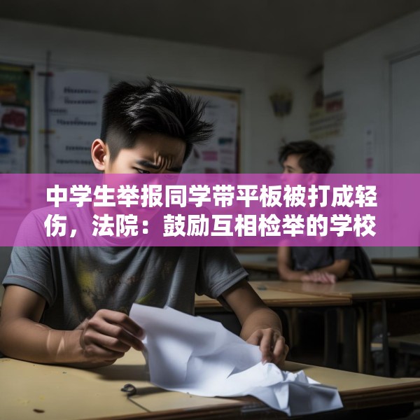中学生举报同学带平板被打成轻伤，法院：鼓励互相检举的学校应担责三成