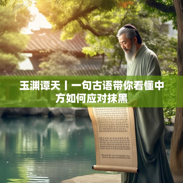 玉渊谭天丨一句古语带你看懂中方如何应对抹黑