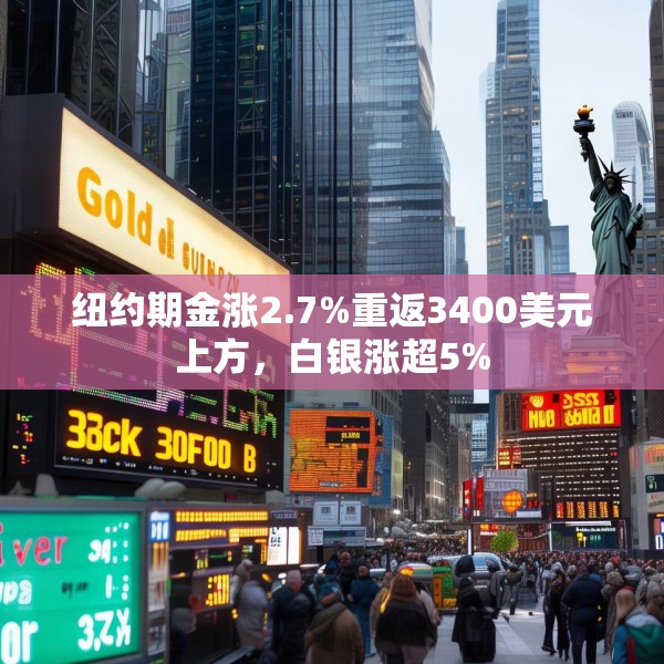 纽约期金涨2.7%重返3400美元上方，白银涨超5%