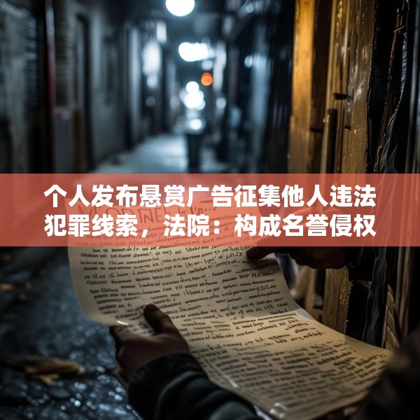 个人发布悬赏广告征集他人违法犯罪线索，法院：构成名誉侵权
