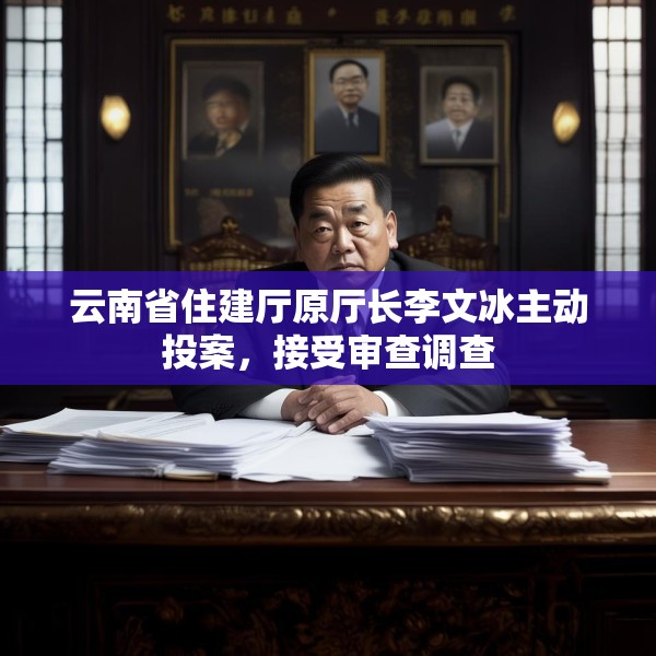 云南省住建厅原厅长李文冰主动投案，接受审查调查