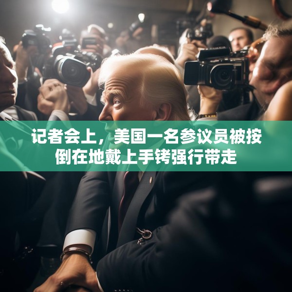 记者会上，美国一名参议员被按倒在地戴上手铐强行带走